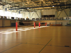 Volleyball courts in the gym
